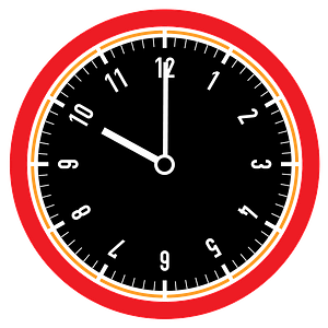 Black and red clock