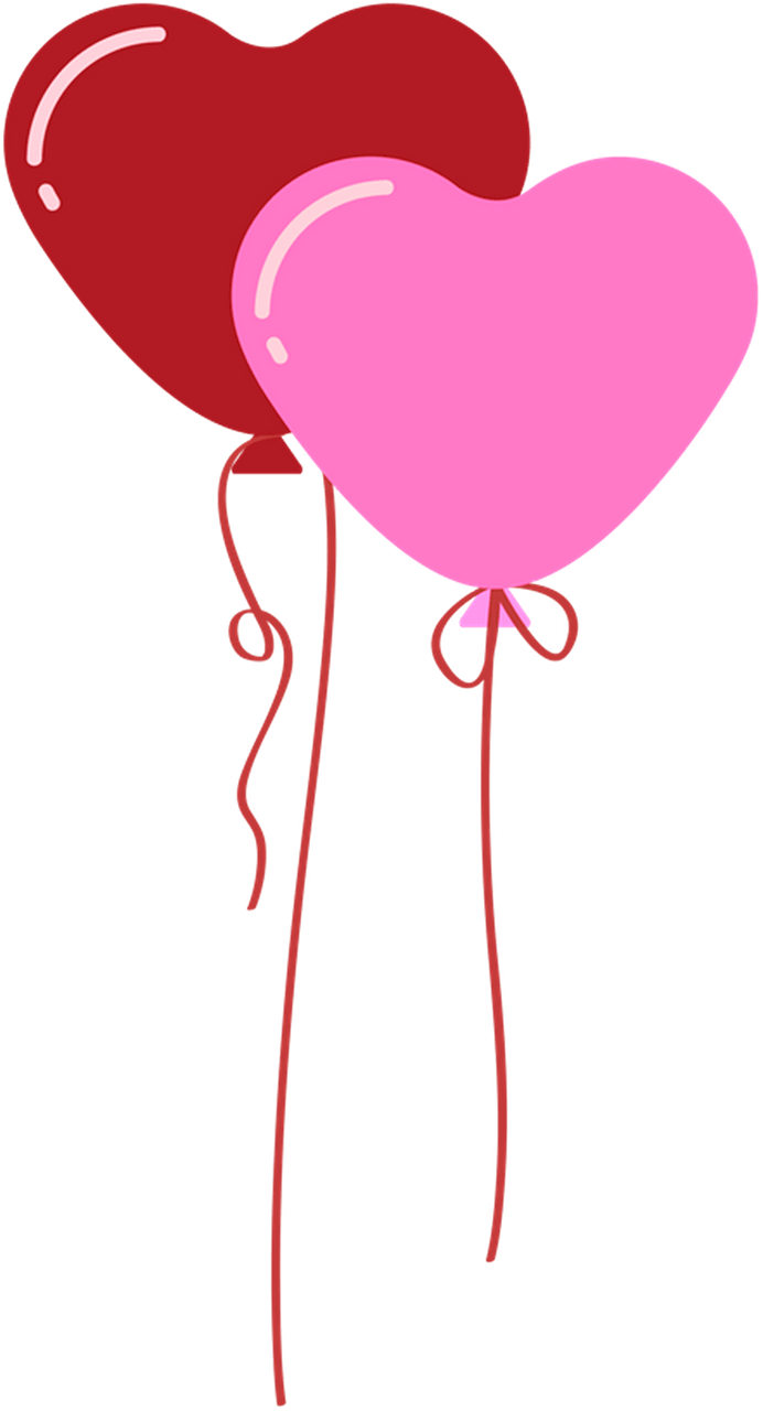 Two heart balloons