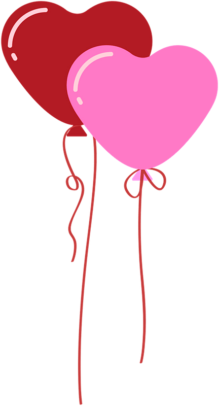 Two heart balloons