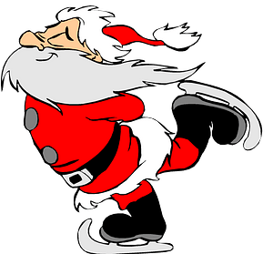 Santa ice skating