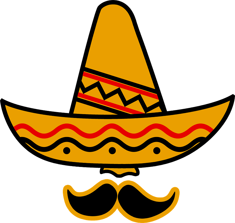 Sombrero and mustache