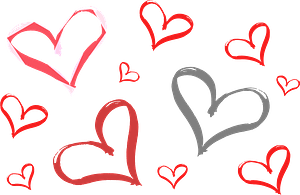 Drawn hearts