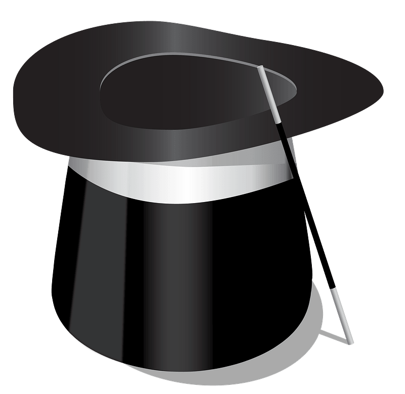 Top hat and magic wand