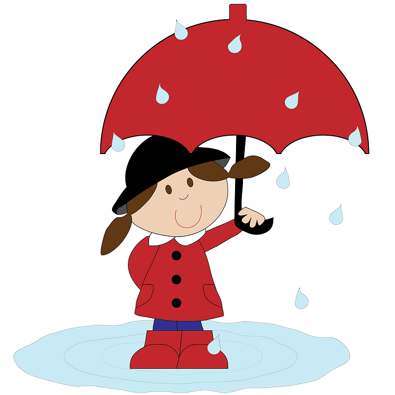 Girl with red umbrella