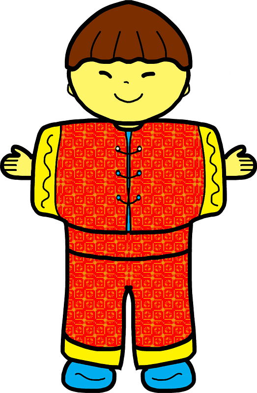 Little Chinese in traditional costume