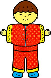 Little Chinese in traditional costume