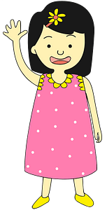 Girl in pink dress