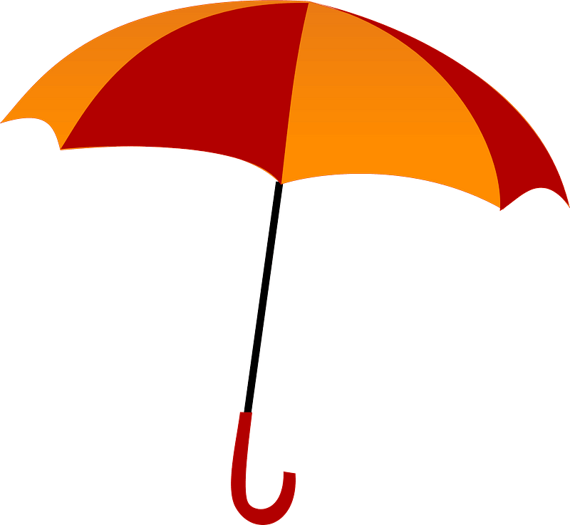 Red and orange umbrella