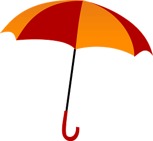 Red and orange umbrella