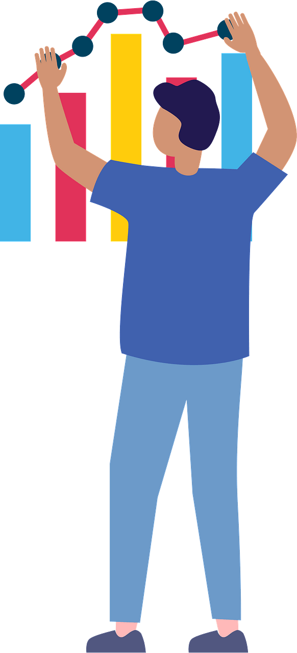 Man with bar chart