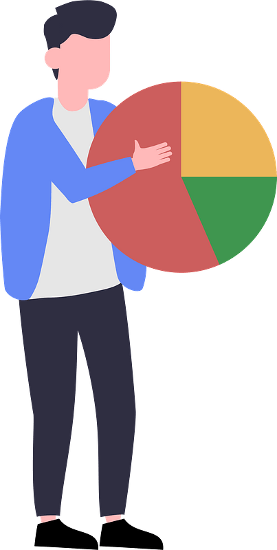 Man with pie chart