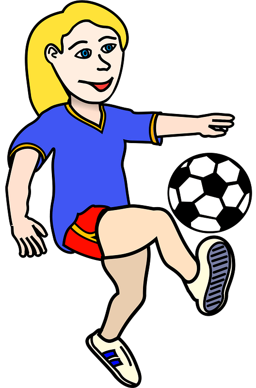 Girl playing football