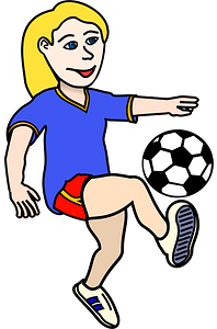 Girl playing football