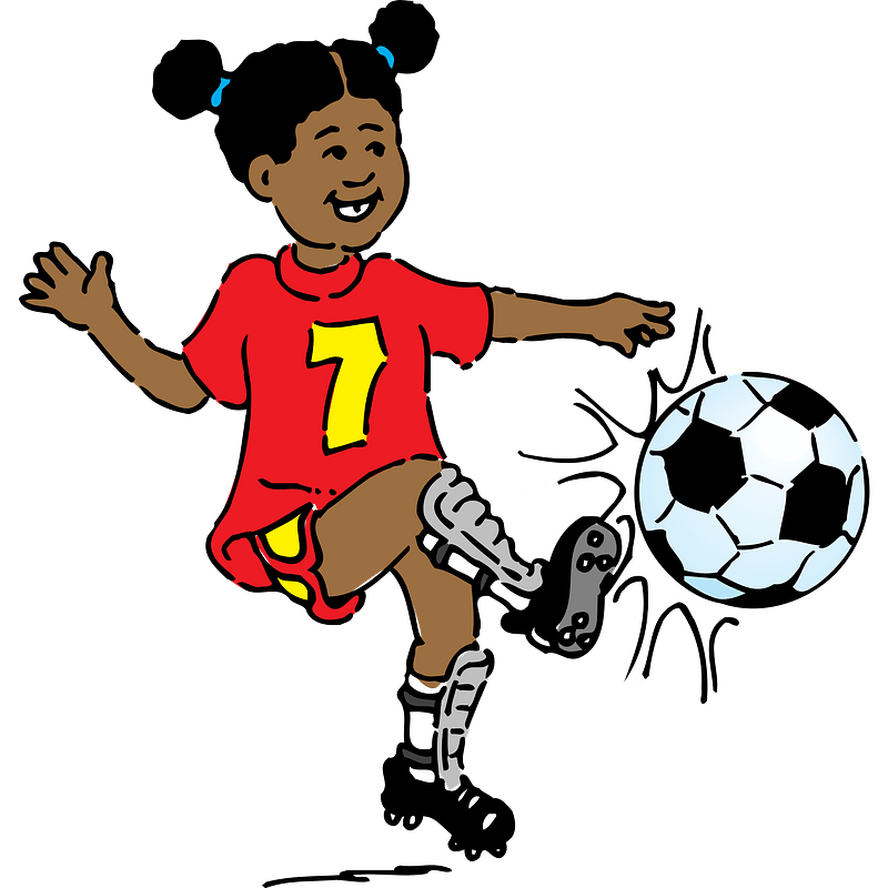 Girl playing soccer