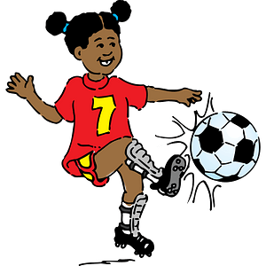 Girl playing soccer