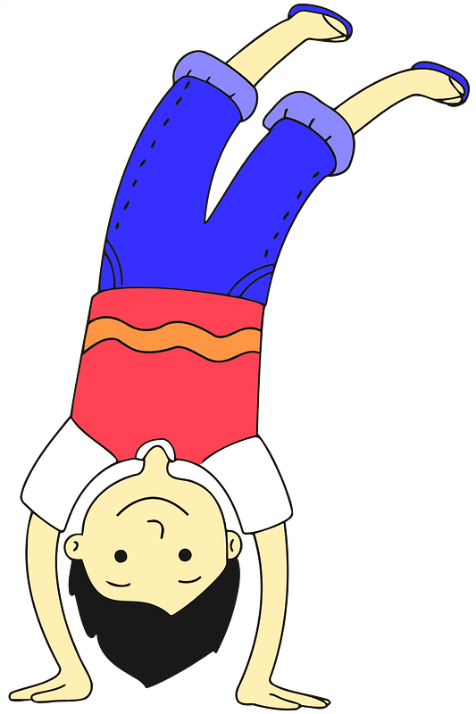 Kid standing on his hands