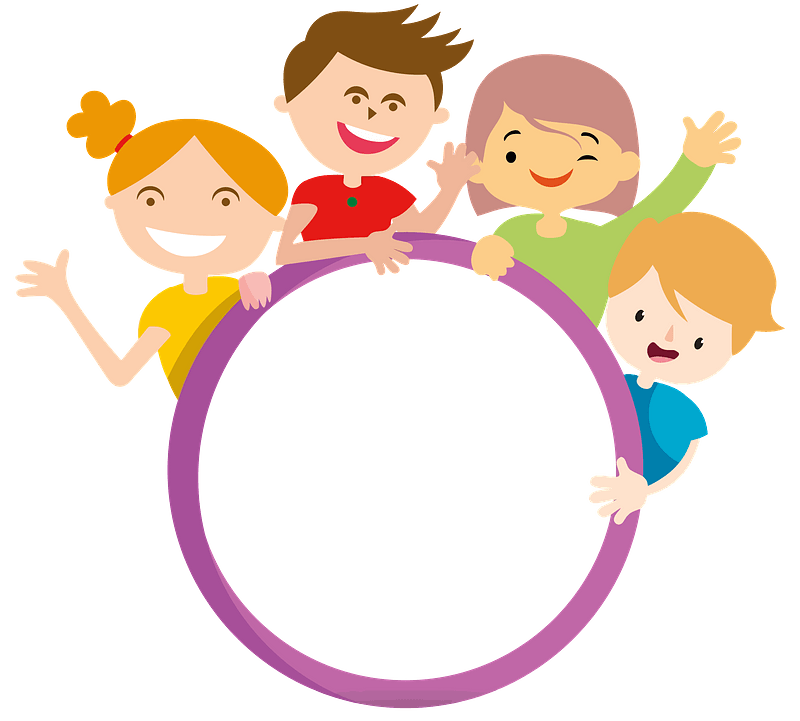 Four kids and circle