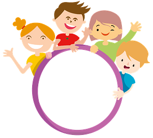 Four kids and circle