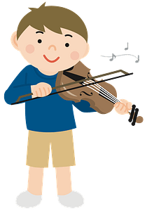 Boy playing violin