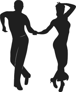 Dancing couple stencil