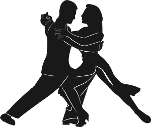 Dancing couple stencil