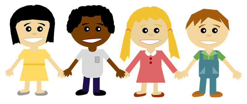 Children holding hands - Free vector clipart images on creazilla.com