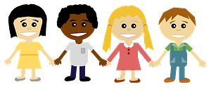 Children holding hands