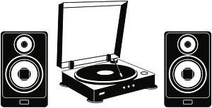 Record Player and Loud Speakers