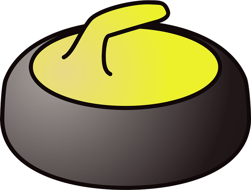 Yellow curling stone