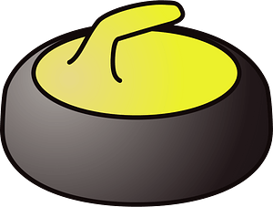 Yellow curling stone