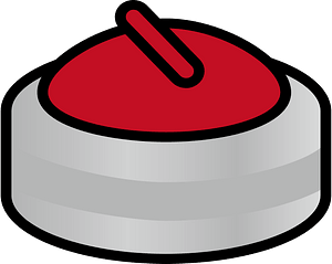 Red curling stone