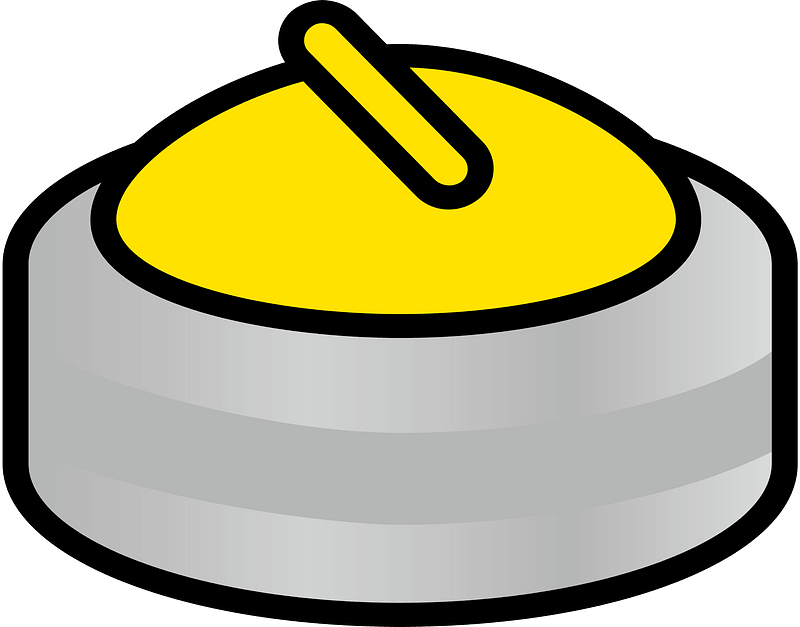 Yellow curling stone