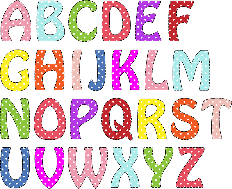 Colourful alphabet