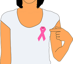 Woman with Pink October ribbon