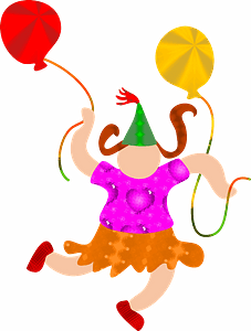 Girl plays with balloons