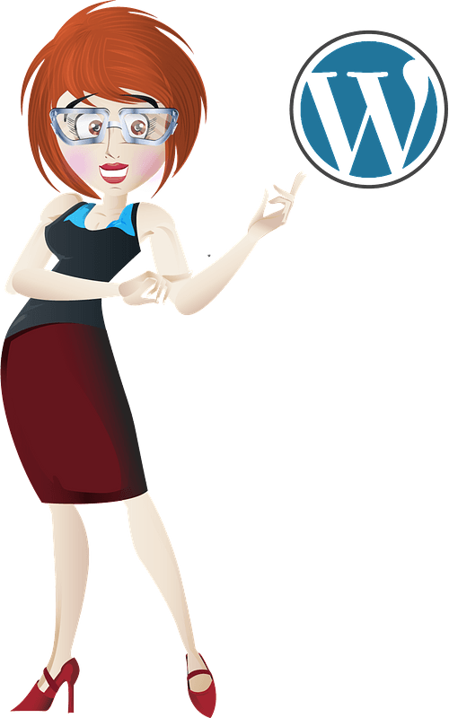 Woman showing WordPress logo