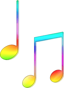 Rainbow music notes