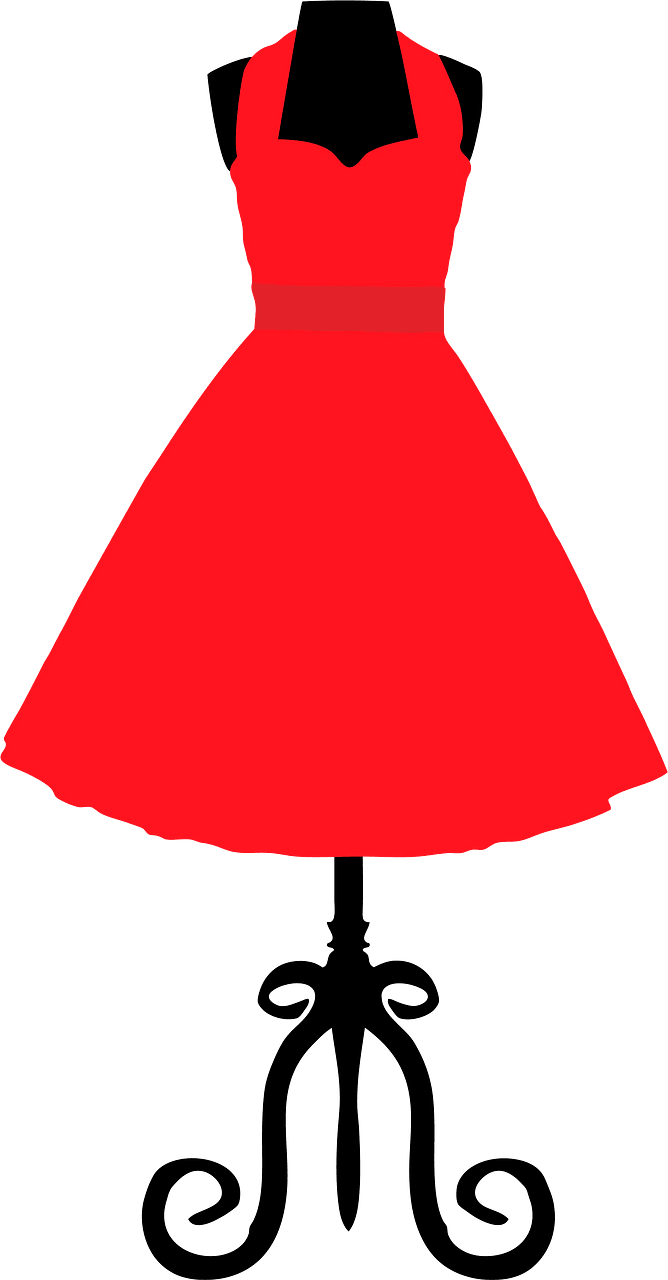Red dress on a mannequin