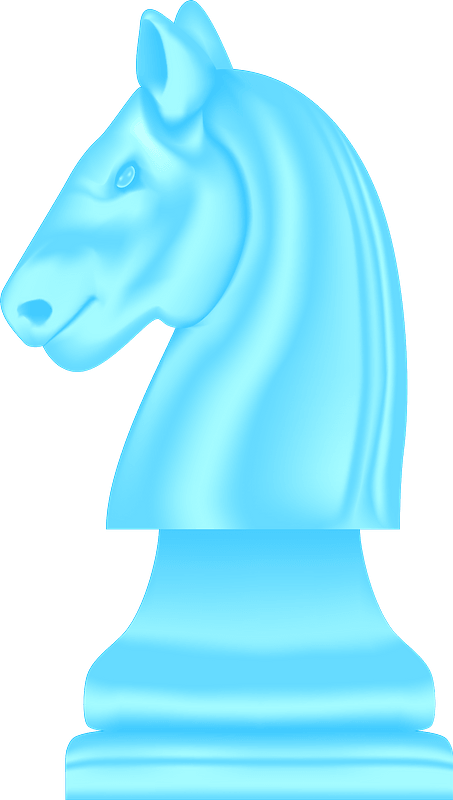 Blue chess knight
