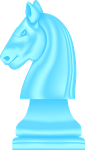 Blue chess knight