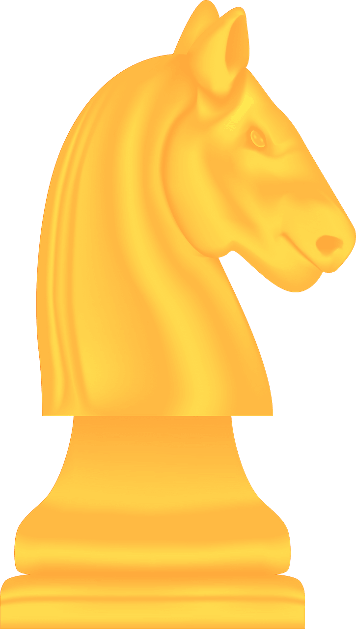 Yellow chess knight