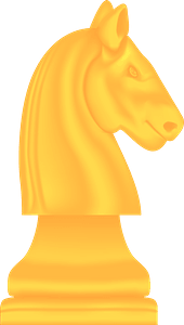 Yellow chess knight