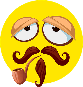Smiley with mustache and pipe