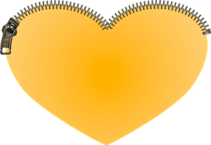 Orange heart with zip