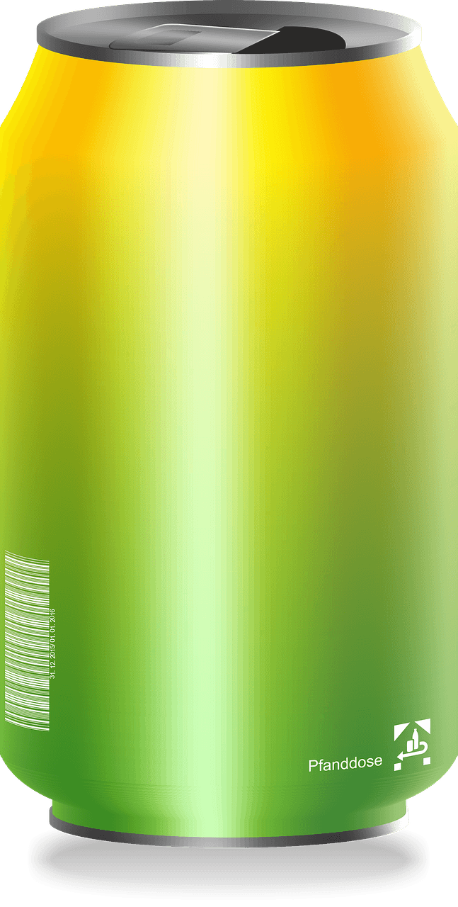 Green and yellow drink can