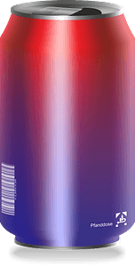 Red and purple drink can