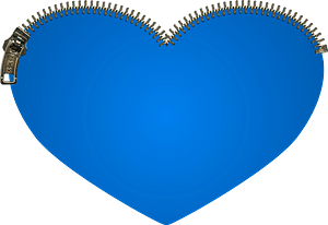 Blue heart with zip