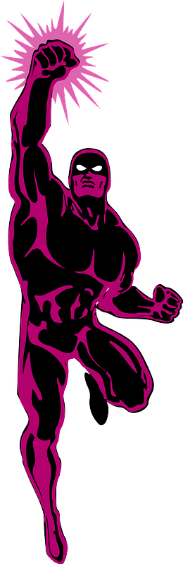 Muscular superhero