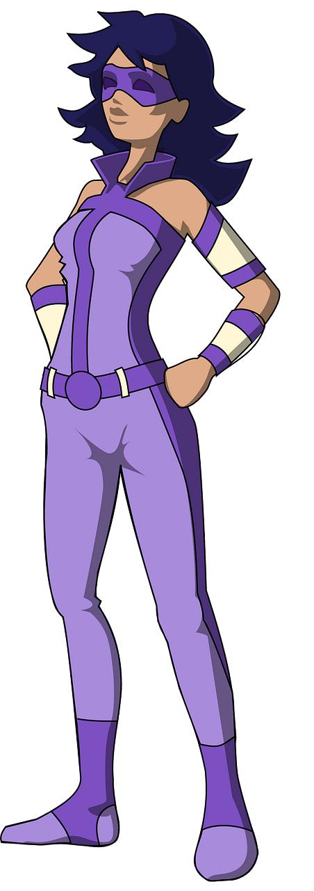Superhero girl in purple