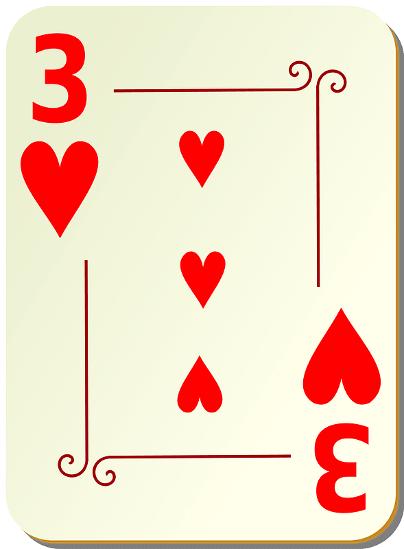 Ornamental Deck: 3 of Hearts